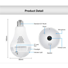 LED Bulb Camera 960P/1080P HD Wireless Panoramic Home Security WiFi CCTV Fisheye Lamp IP Camera 360 Degree Home Security