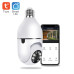 1080P 360°Rotate Auto Tracking Panoramic Camera Light Bulb Night Vision Wireless for WiFi PTZ IP Cam Remote Viewing Security E27 Interface Home Security Webcam Two Way Voice