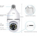 1080P 360°Rotate Auto Tracking Panoramic Camera Light Bulb Night Vision Wireless for WiFi PTZ IP Cam Remote Viewing Security E27 Interface Home Security Webcam Two Way Voice