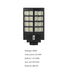 800W Solar Street Light Reflector Waterproof Ip67 Ip65 High Power 800 Watts Solar Street Lights With Remote Control